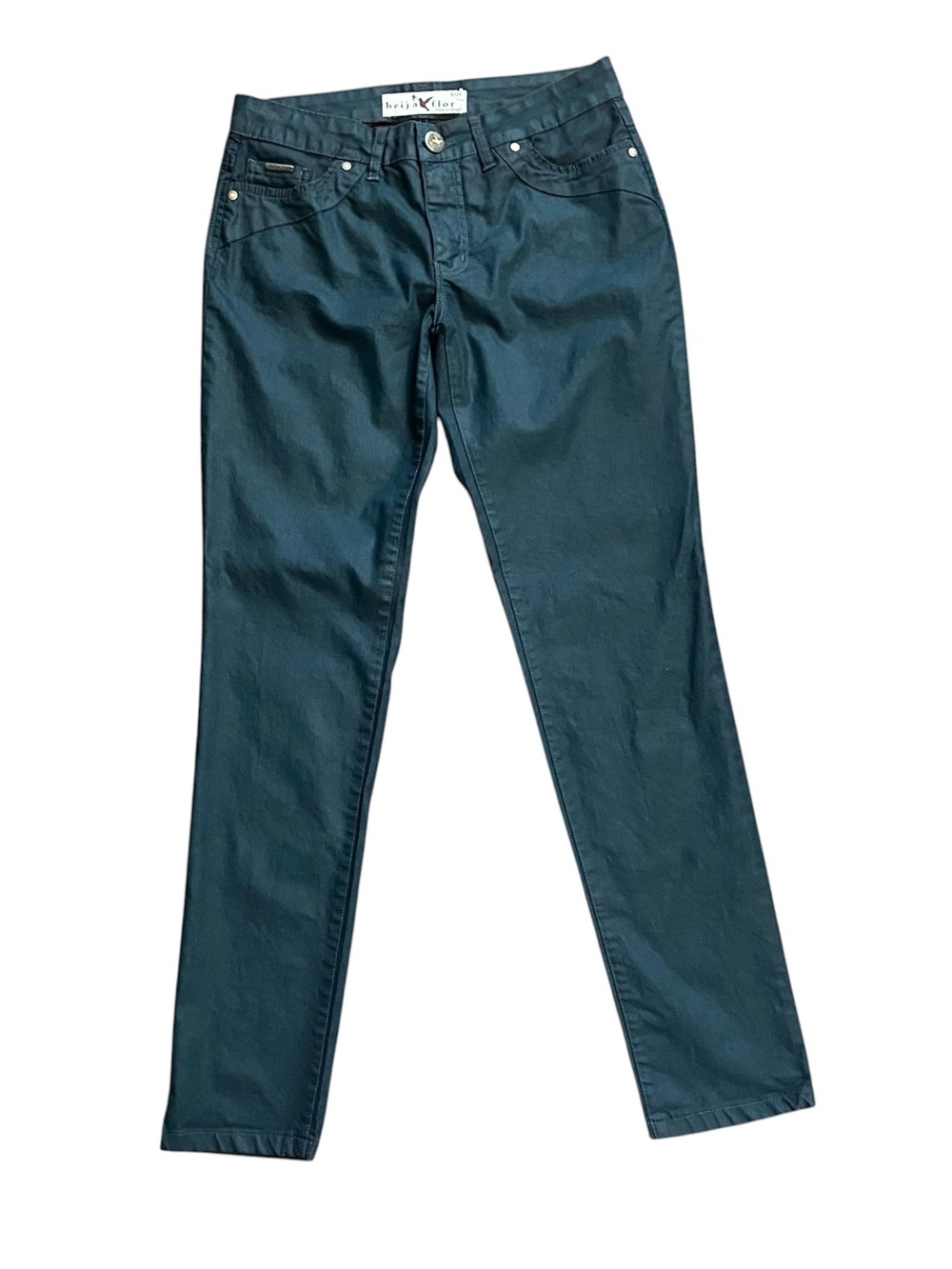 Beija Flor Jennifer Skinny Pants Women’s 8 Teal Blue